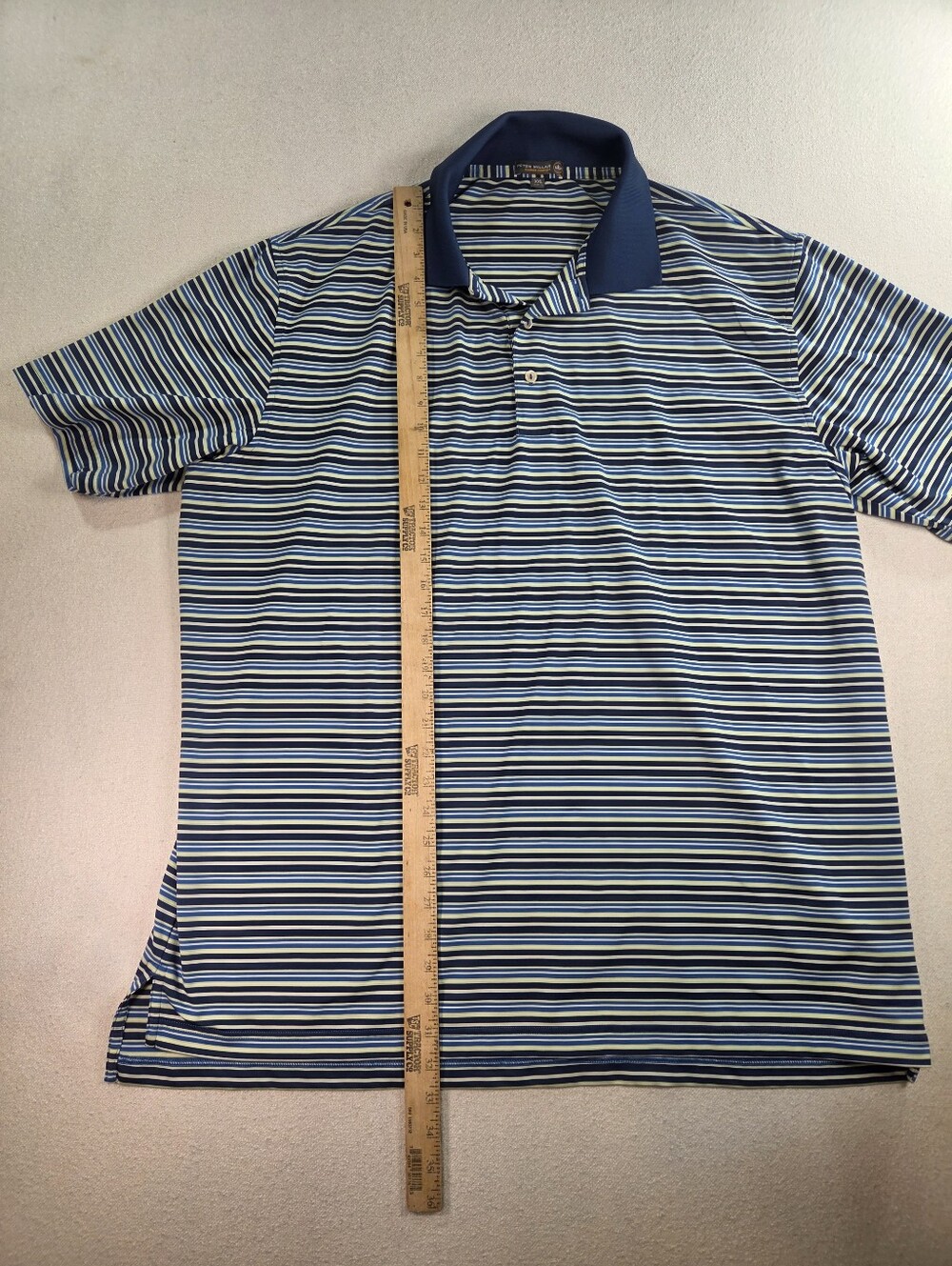 Peter Millar Summer Comfort Blue Striped Polo XXL - Picture 3 of 5